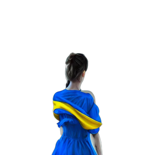 dress, staff, jacket, hair transparent PNG cut-out