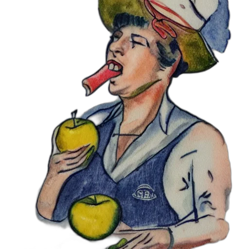 staff, food, hat, watercolor, concept art, photorealistic, cartoon, old transparent PNG cut-out
