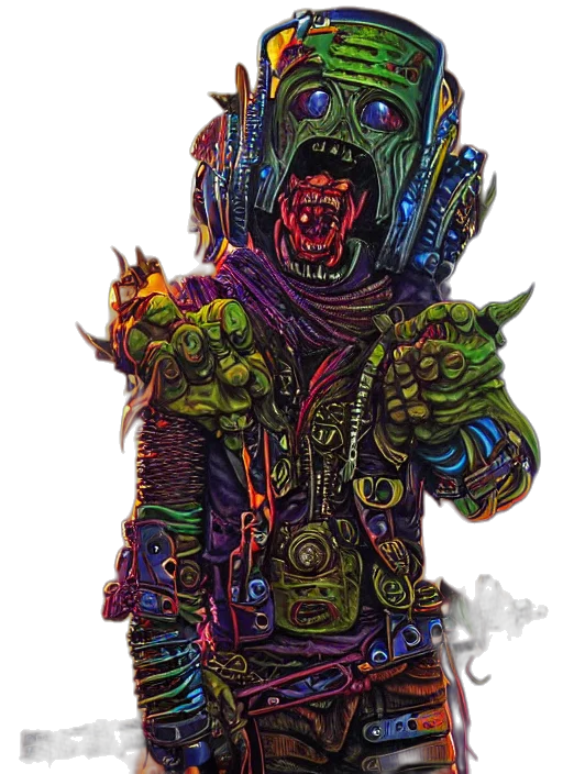 jacket, staff, mask, robot transparent PNG cut-out
