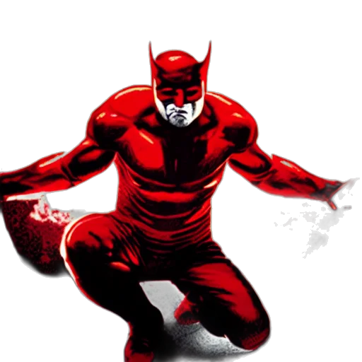 comic book art, concept art, pixel art, 3d render, red, daredevil, devil, fire transparent PNG cut-out