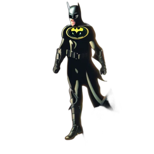 mask, comic book art, concept art, 3d render, photorealistic, michael, keaton, batman transparent PNG cut-out