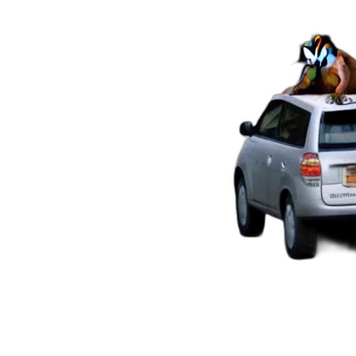 car, animal, 3d render, concept art, photo, monkey, driving, down transparent PNG cut-out
