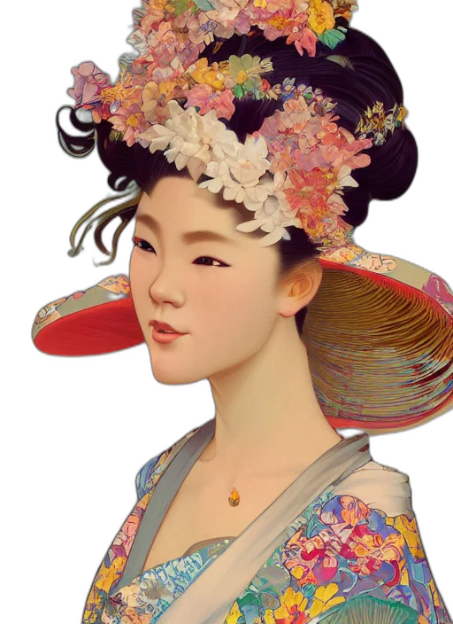 face, staff, hat, jewelry transparent PNG cut-out