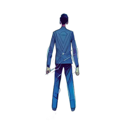 jacket, robot, staff, concept art transparent PNG cut-out