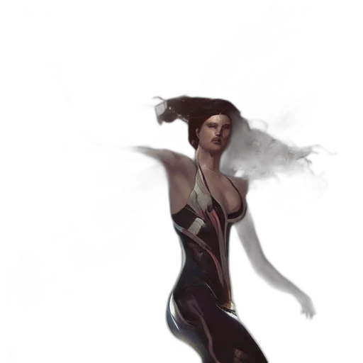 dress, creature, staff, concept art transparent PNG cut-out