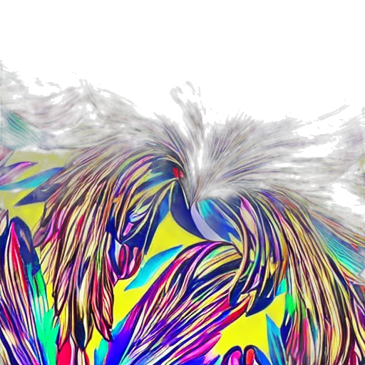 hair, flower, animal, crown, vaporwave, 3d render, photorealistic, anime transparent PNG cut-out