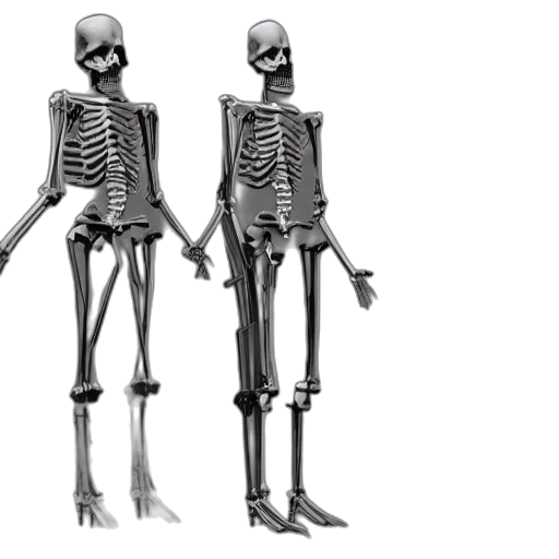 robot, animal, 3d render, concept art, monochrome, skeletal, android, gun transparent PNG cut-out