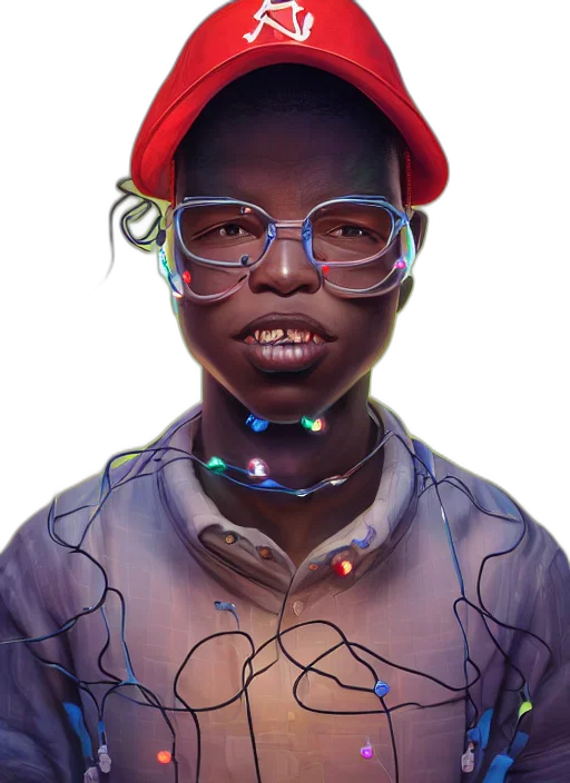 face, jewelry, crown, hat, concept art, photorealistic, cyberpunk, fantasy art transparent PNG cut-out