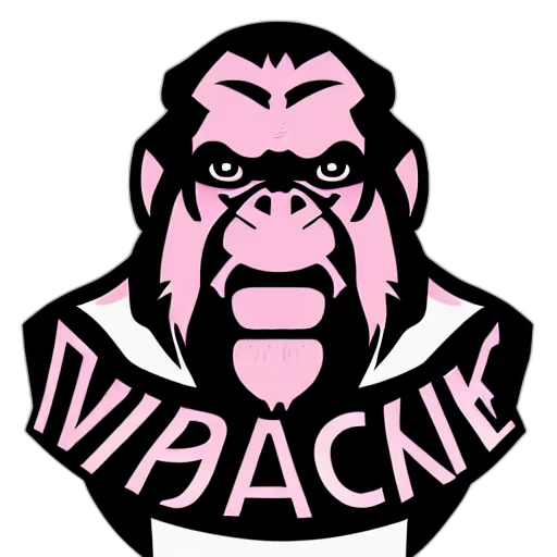 concept art, pink, vector, logo, ape, video, game, company transparent PNG cut-out