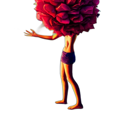 flower, dress, crown, hair, concept art, 3d render, pixel art, cartoon transparent PNG cut-out