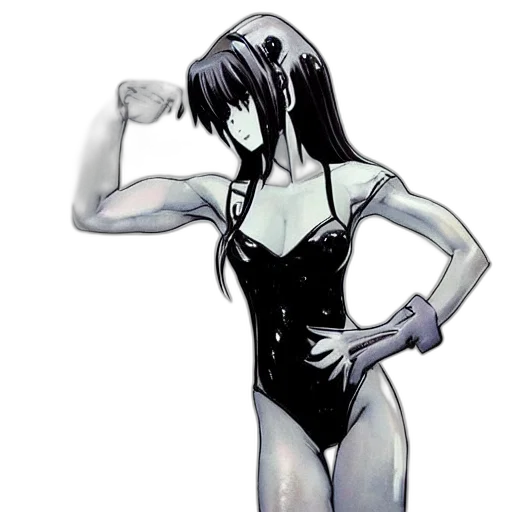 dress, weapon, comic book art, concept art, cartoon, anime, monochrome, beautiful transparent PNG cut-out