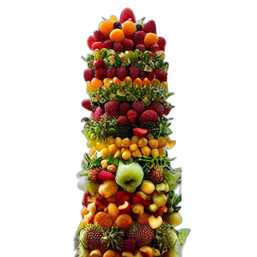 food, crown, tree, hat, 3d render, skyscrapers, made, out transparent PNG cut-out