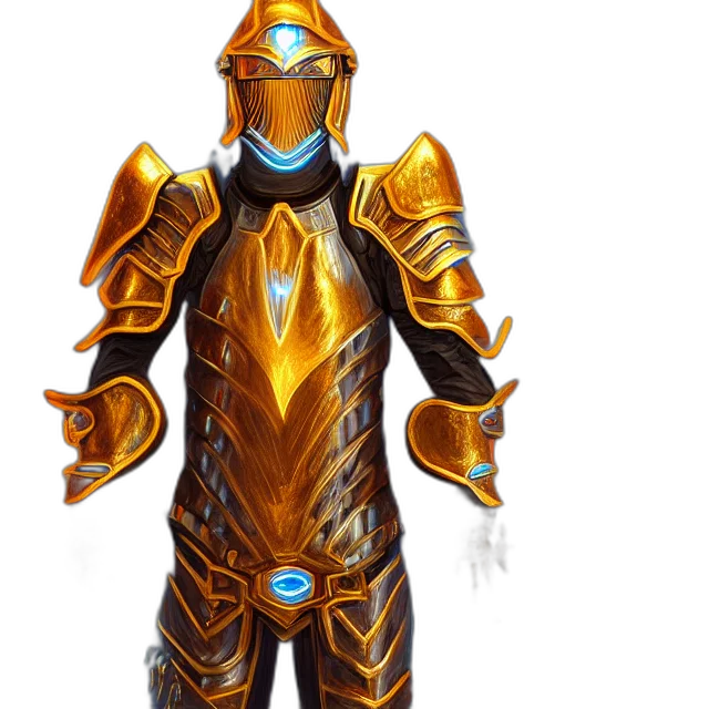 concept art, fantasy art, 3d render, golden transparent PNG cut-out