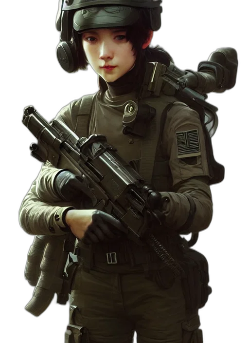 weapon, staff, jacket, face transparent PNG cut-out