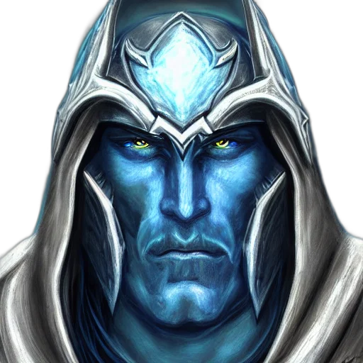 face, fantasy art, concept art, comic book art, photorealistic, blue, portrait, arthas transparent PNG cut-out