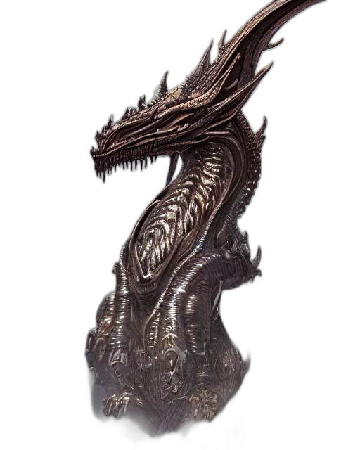 dragon, creature, crown, sword, fantasy art, concept art, 3d render, photorealistic transparent PNG cut-out