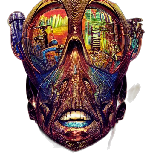 mask, face, robot, cyberpunk transparent PNG cut-out