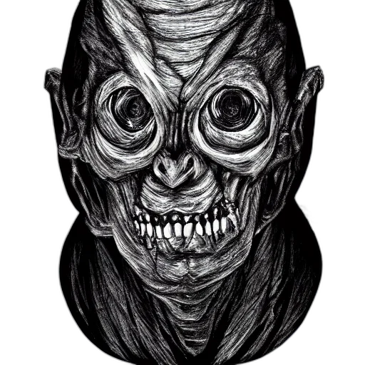 mask, face, creature, staff, concept art, comic book art, pencil sketch, photorealistic transparent PNG cut-out