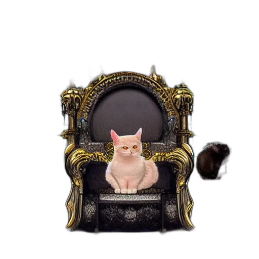 furniture, staff, crown, animal, 3d render, concept art, photorealistic, fantasy art transparent PNG cut-out