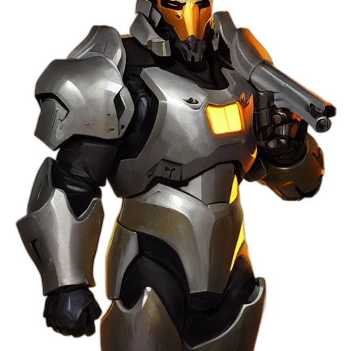 robot, weapon, concept art, 3d render, fantasy art, greg, manchess, portrait transparent PNG cut-out
