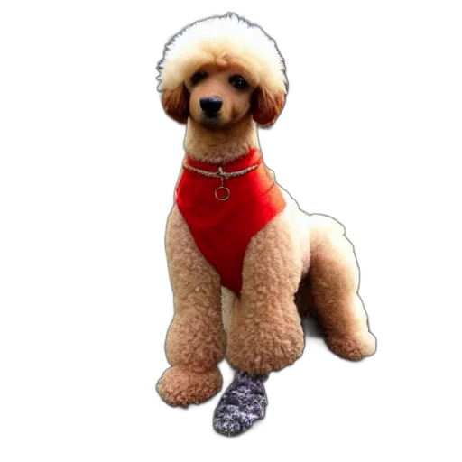staff, animal, creature, jacket, 3d render, photorealistic, scoobydoo, poodle transparent PNG cut-out