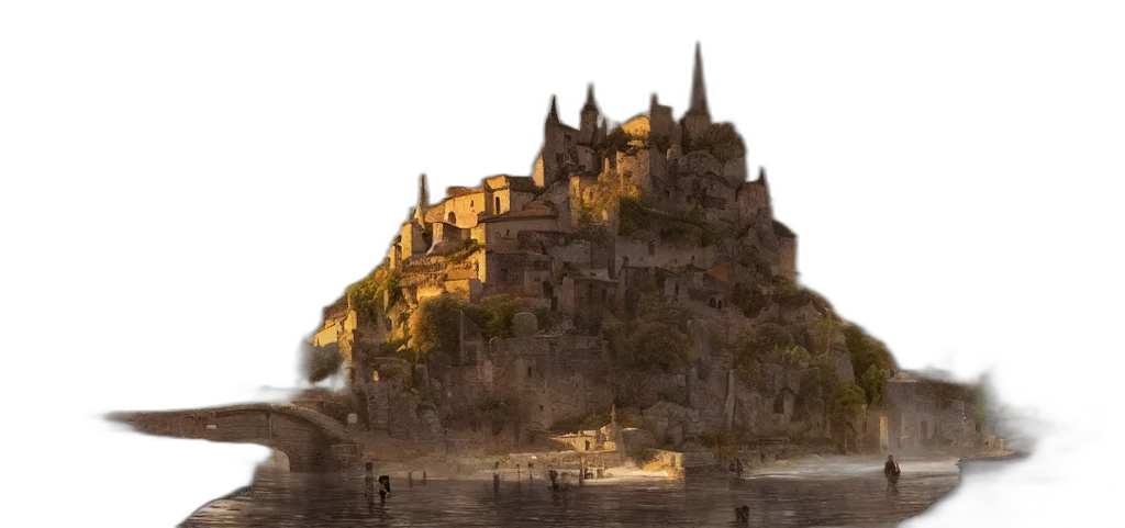 building, crown, dragon, concept art, fantasy art, photorealistic, 3d render, fog transparent PNG cut-out