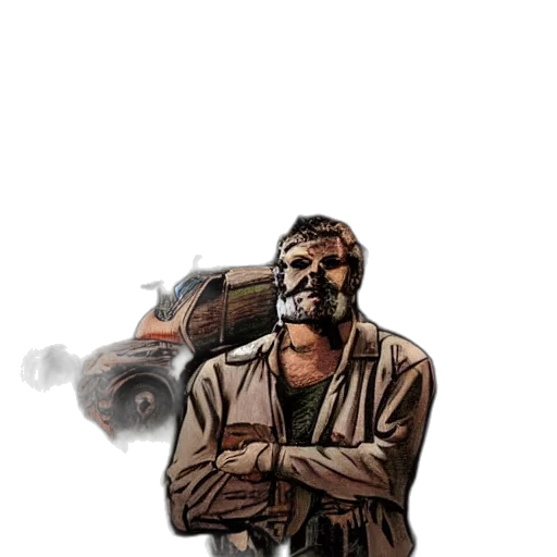jacket, weapon, mask, face transparent PNG cut-out