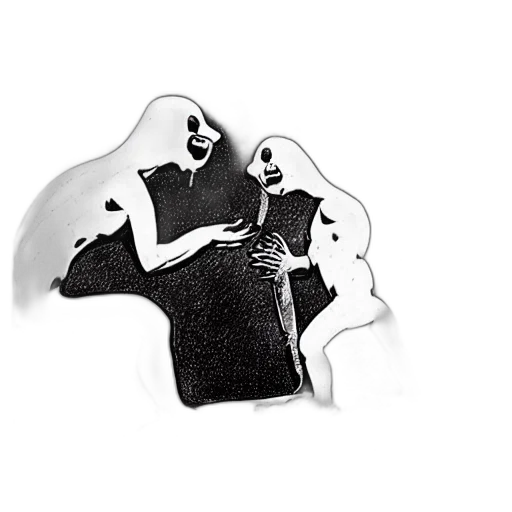 mask, dress, concept art, monochrome transparent PNG cut-out