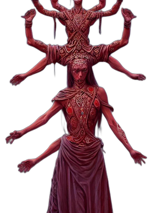 creature, jewelry, staff, dress, concept art, fantasy art, 3d render, pixel art transparent PNG cut-out