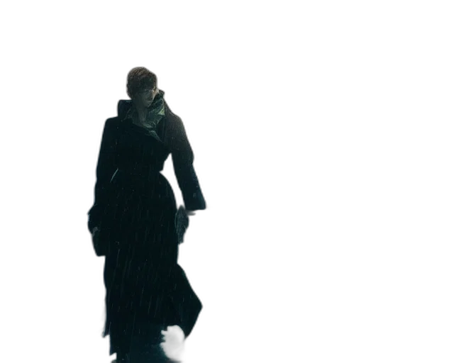 dress, jacket, staff, creature transparent PNG cut-out