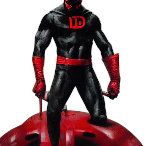 comic book art, concept art, 3d render, daredevil, painting, adi, granov transparent PNG cut-out