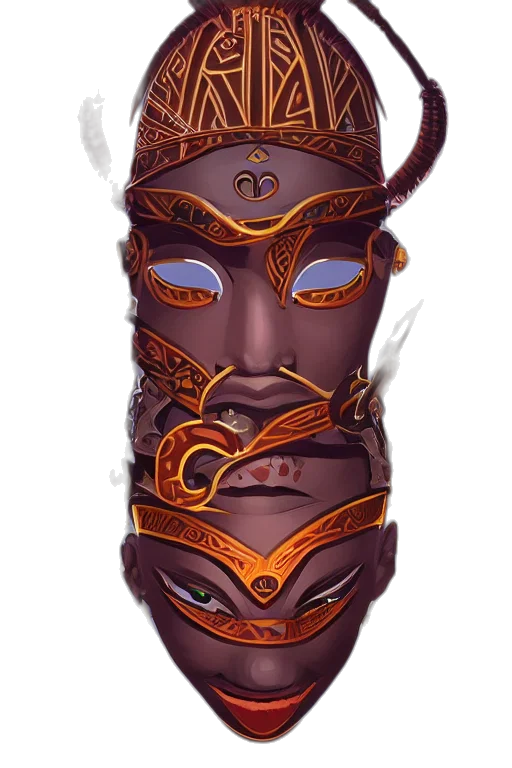 mask, face, crown, staff transparent PNG cut-out