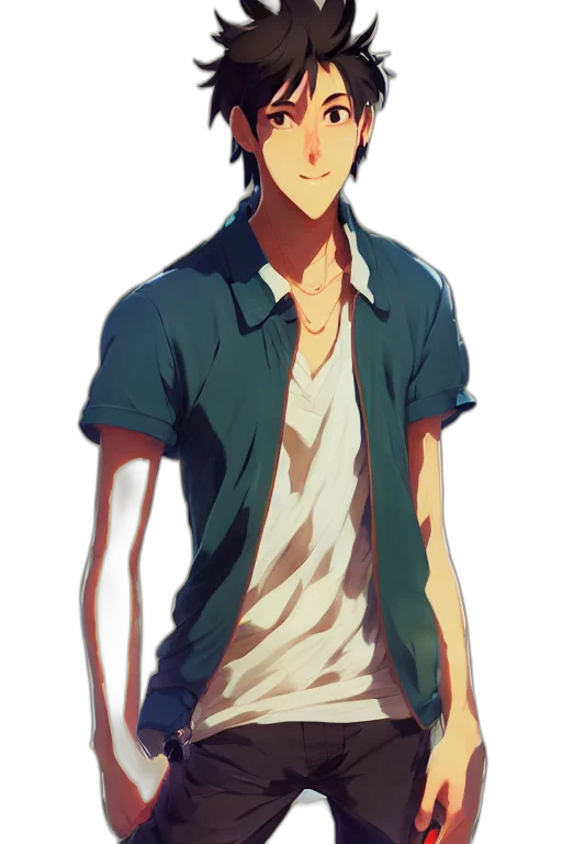 staff, anime, cartoon, concept art, pixel art, blue, neon, green transparent PNG cut-out