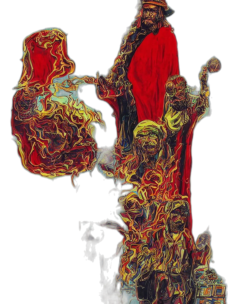 dress, staff, crown, mask transparent PNG cut-out