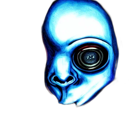 mask, robot, face, creature, concept art, watercolor, comic book art, vaporwave transparent PNG cut-out