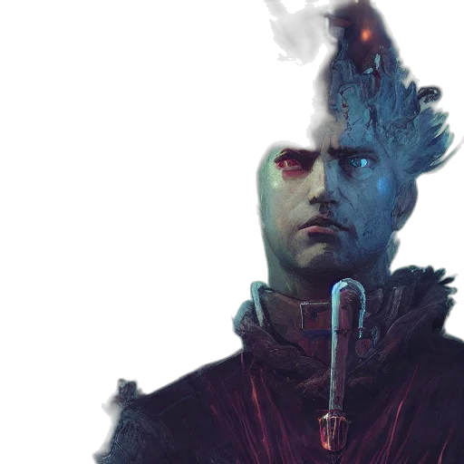 face, staff, creature, concept art transparent PNG cut-out
