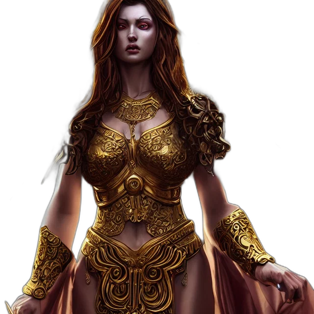 dress, jewelry, fantasy art, concept art, comic book art, photorealistic, golden, earth tones transparent PNG cut-out