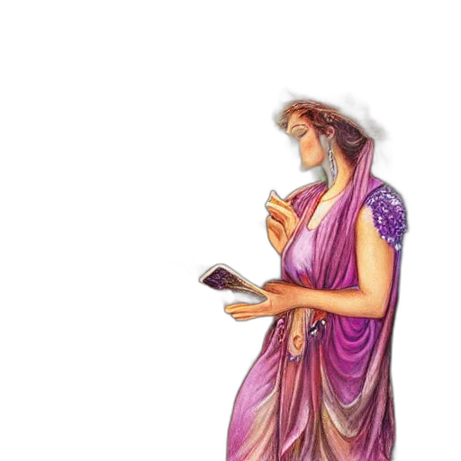 dress, jewelry, staff, concept art transparent PNG cut-out