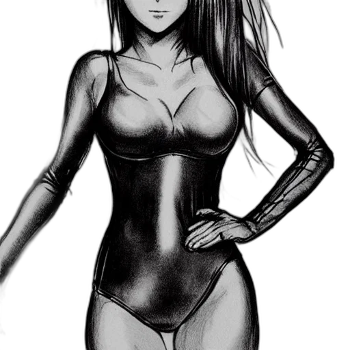 dress, robot, comic book art, anime, pencil sketch, cartoon, monochrome, dark transparent PNG cut-out