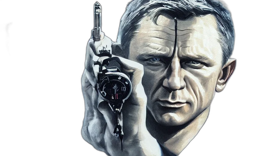 weapon, face, robot, comic book art transparent PNG cut-out
