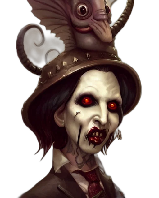 face, mask, hat, creature, fantasy art, concept art, photorealistic, comic book art transparent PNG cut-out