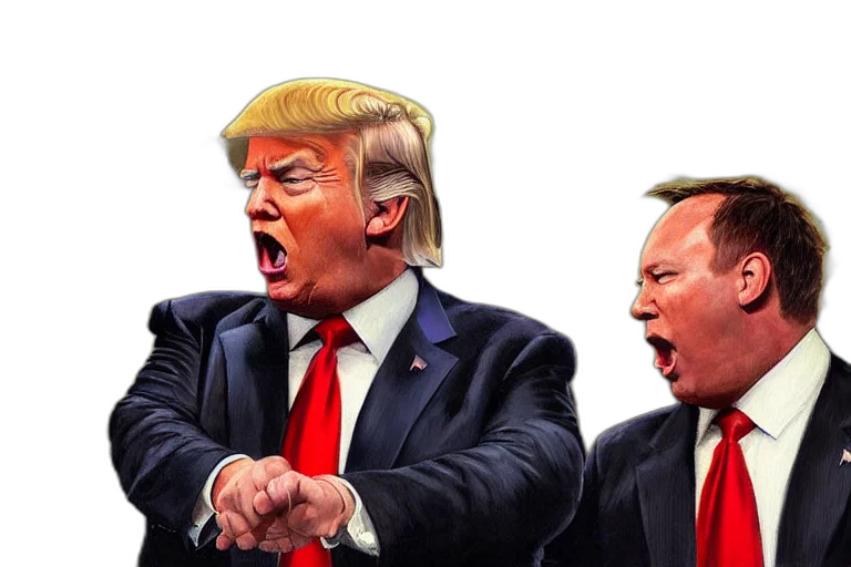 fire, portrait, donald, trump transparent PNG cut-out