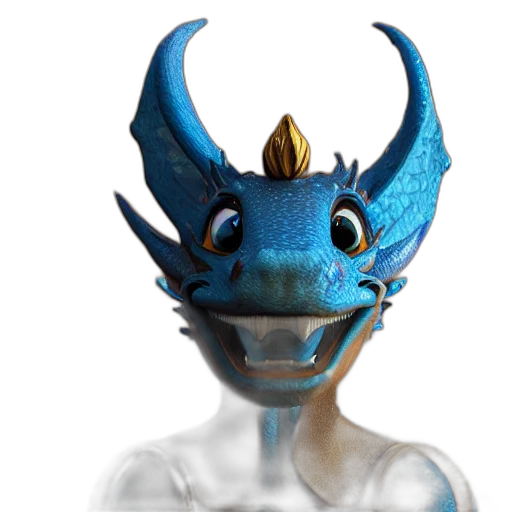 dragon, mask, creature, staff transparent PNG cut-out