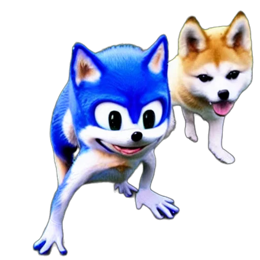 animal, creature, 3d render, concept art, pixel art, photorealistic, blue, sonic transparent PNG cut-out
