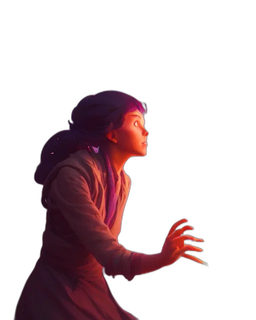 face, jacket, creature, staff, concept art, 3d render, photorealistic, outer space transparent PNG cut-out