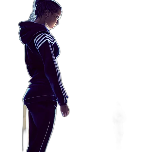 jacket, robot, staff, creature transparent PNG cut-out