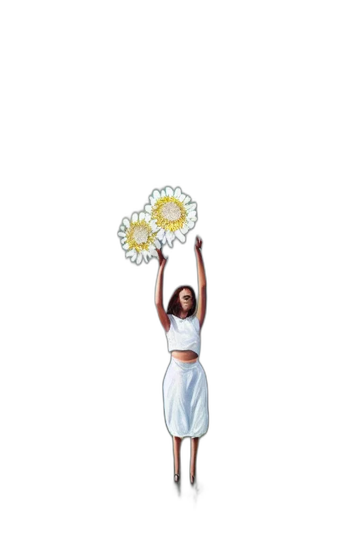 umbrella, dress, staff, flower transparent PNG cut-out