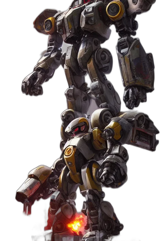 robot, weapon, concept art, 3d render transparent PNG cut-out