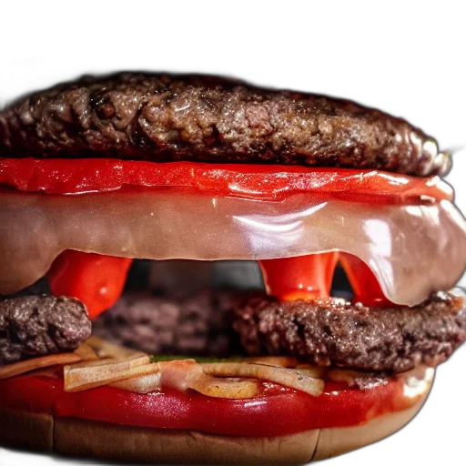 food, photorealistic, 3d render, burger transparent PNG cut-out