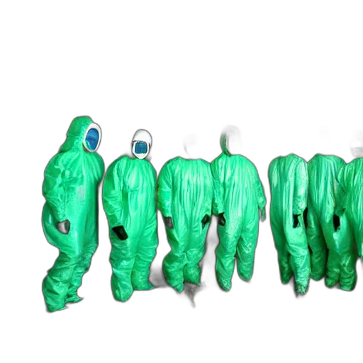 jacket, mask, dress, creature, 3d render, concept art, outer space, green transparent PNG cut-out
